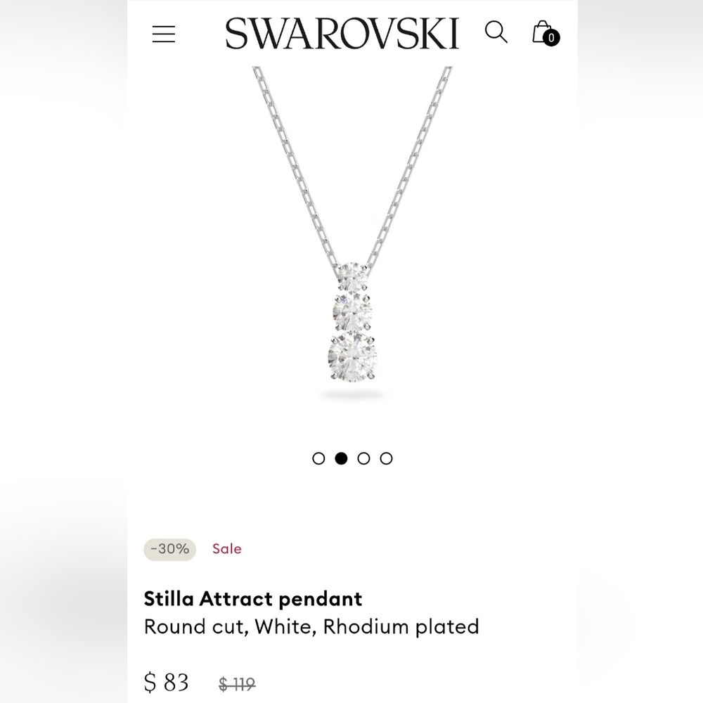 Swarovski- Stilla Attract pendant/ 3 Stone.